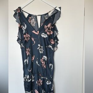 New Amanda Uprichard Flower Print Silk Dress Sz L Final Sale!
